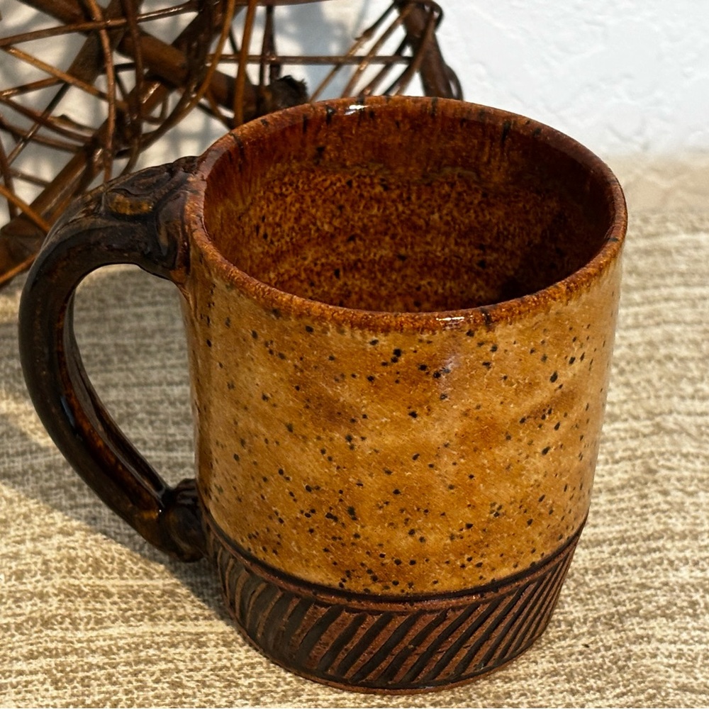 glazed handmade mug by dirty dog pottery inspiration message written on bottom